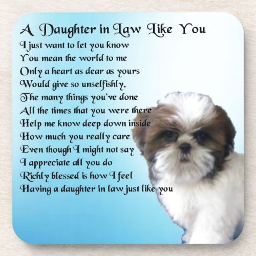 Daughter in Law Poem _ Shih_Tzu Design Coaster
