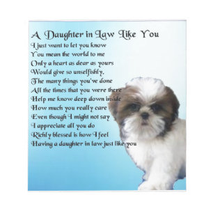 Daughter in Law Poem - Shih-Tzu Design Notepad