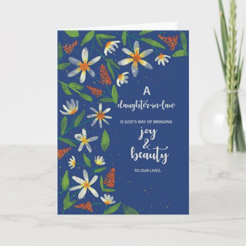 Daughter in Law Religious Birthday Daisies Card