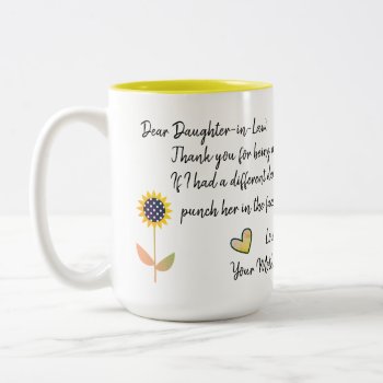 Daughter In Law Two-tone Coffee Mug by connieszazzle at Zazzle