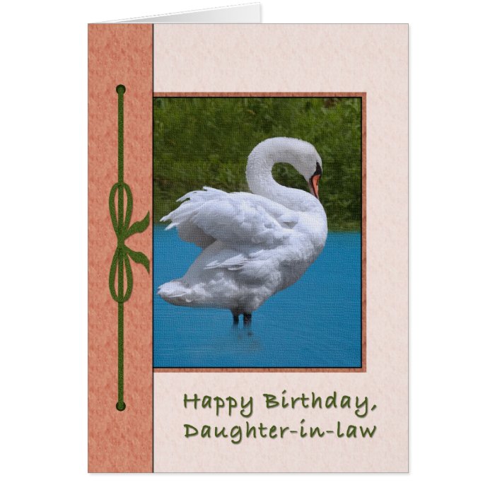 Daughter in law's Birthday Card with Mute Swan