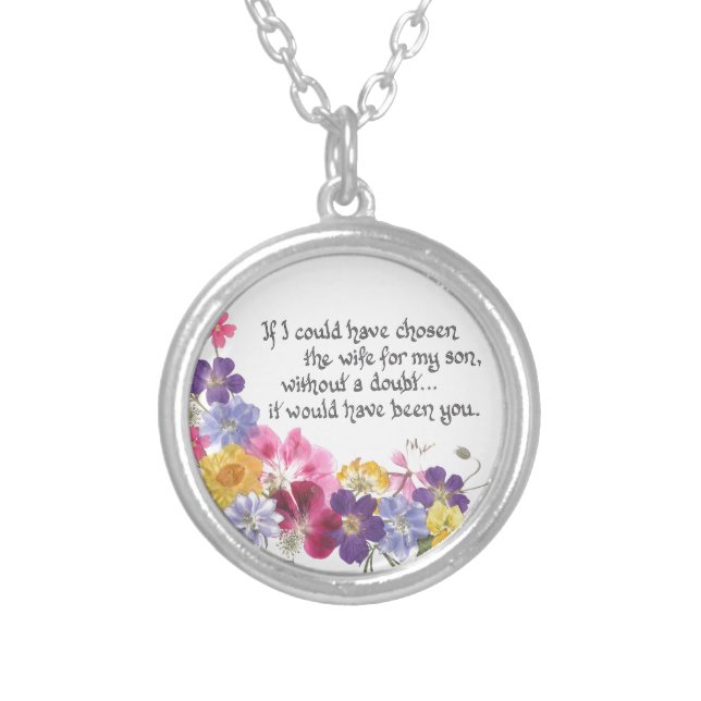Daughter-inLaw Gifts Silver Plated Necklace (Front)