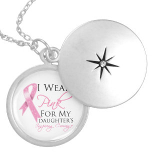Daughter Inspiring Courage Breast Cancer Silver Plated Necklace