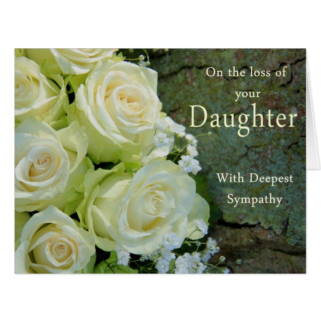 Daughter  loss Sympathy rose card (Front Horizontal)