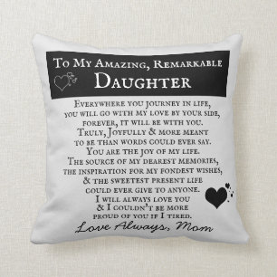 daughter love mom throw pillow