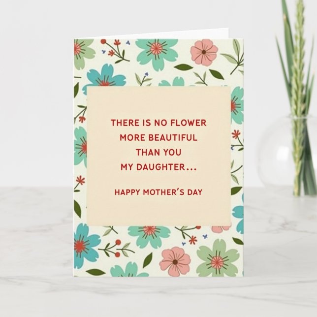 Daughter Love Mothers Day Card (Front)