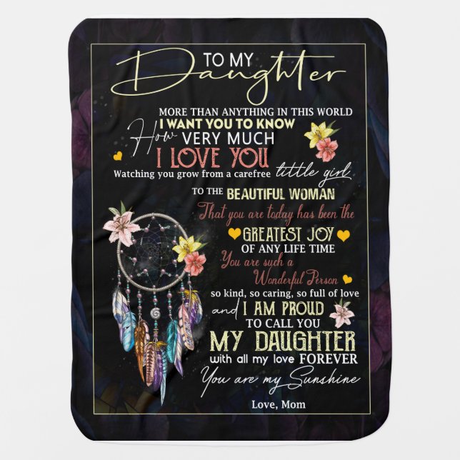 Daughter Lovers | To My Daughter Love Mom Baby Blanket (Front)