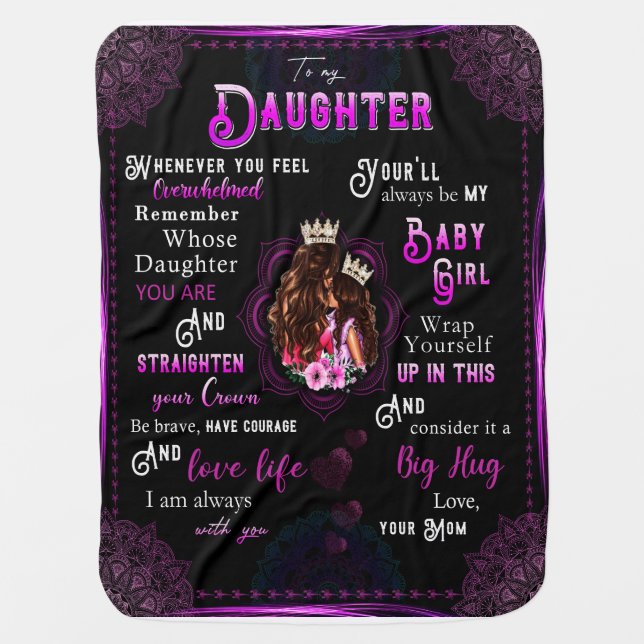 Daughter Lovers | To My Daughter Love Mom Baby Blanket (Front)
