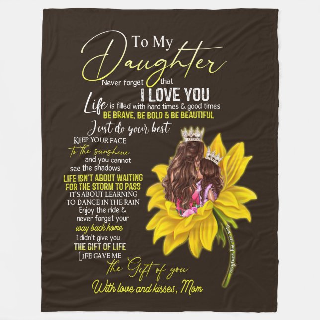 Daughter Lovers | To My Daughter Love Mom Fleece Blanket (Front)