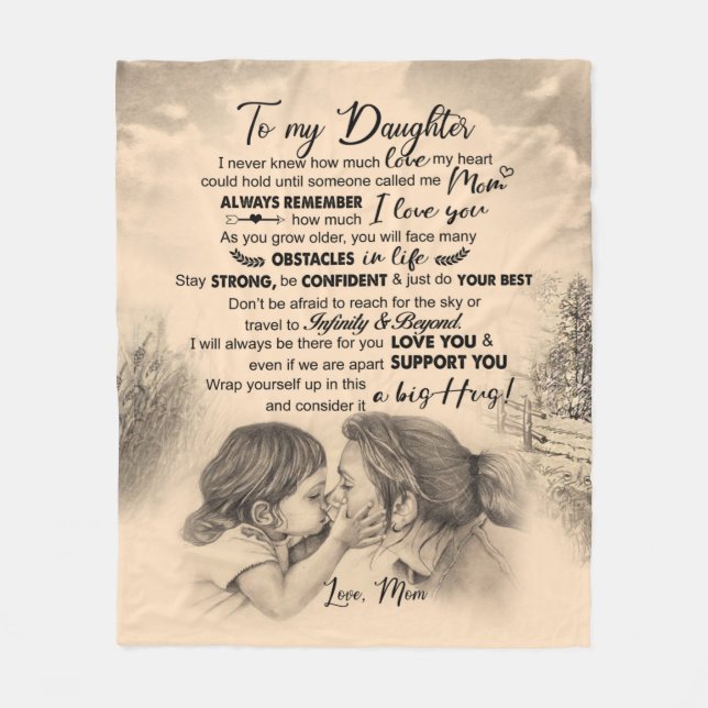 Daughter Lovers | To My Daughter Love Mom Fleece Blanket (Front)