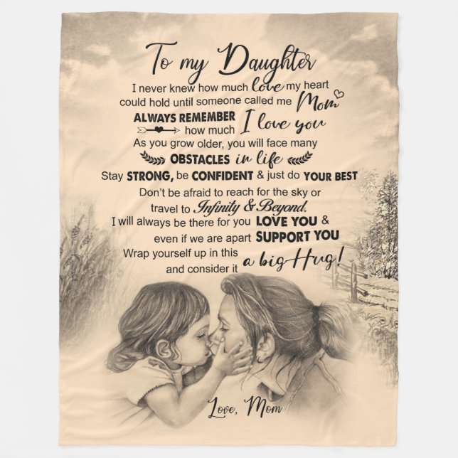 Daughter Lovers | To My Daughter Love Mom Fleece Blanket (Front)