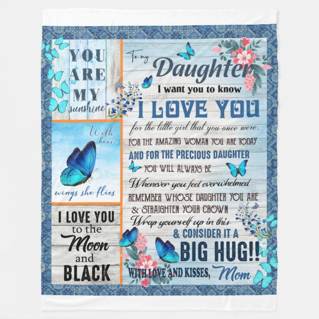 Daughter Lovers | To My Daughter Love Mom Fleece Blanket (Front)