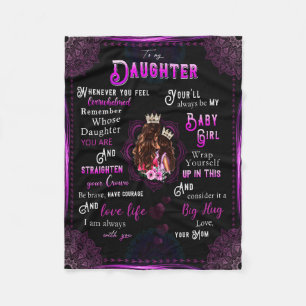 Daughter Lovers To My Daughter Love Mom Fleece Blanket