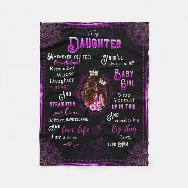 Daughter Lovers | To My Daughter Love Mom Fleece Blanket (Front)