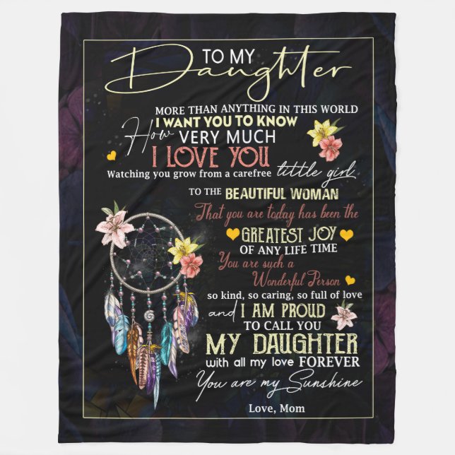 Daughter Lovers | To My Daughter Love Mom Fleece Blanket (Front)