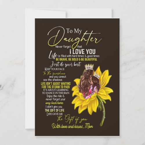 Daughter Lovers  To My Daughter Love Mom Invitation