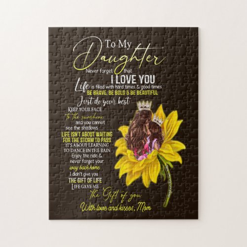 Daughter Lovers  To My Daughter Love Mom Jigsaw Puzzle