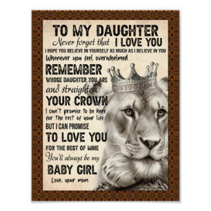 Daughter Lovers To My Daughter Love Mom Photo Print