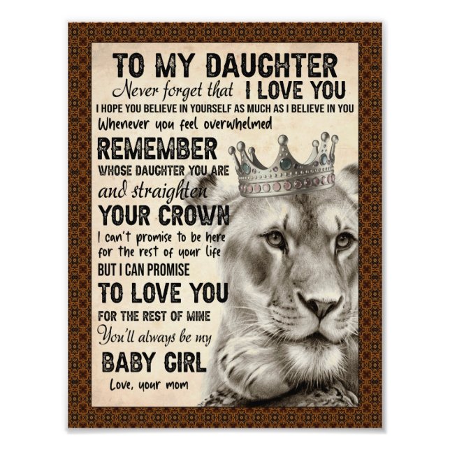 Daughter Lovers | To My Daughter Love Mom Photo Print (Front)