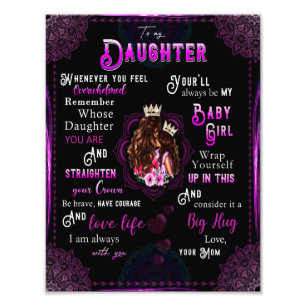 Daughter Lovers To My Daughter Love Mom Photo Print