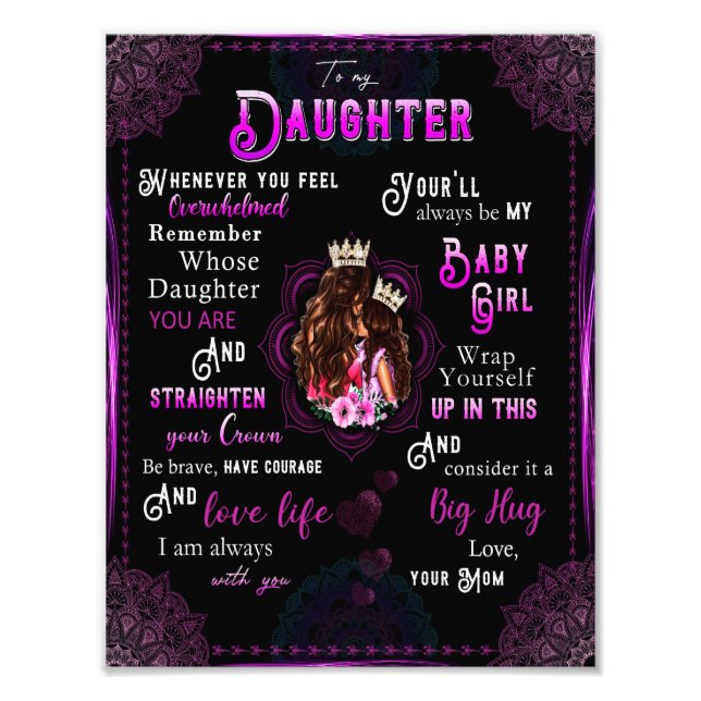 Daughter Lovers | To My Daughter Love Mom Photo Print (Front)