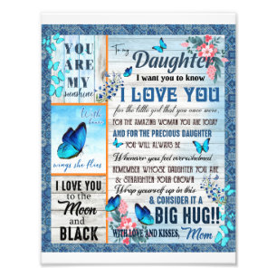 Daughter Lovers To My Daughter Love Mom Photo Print