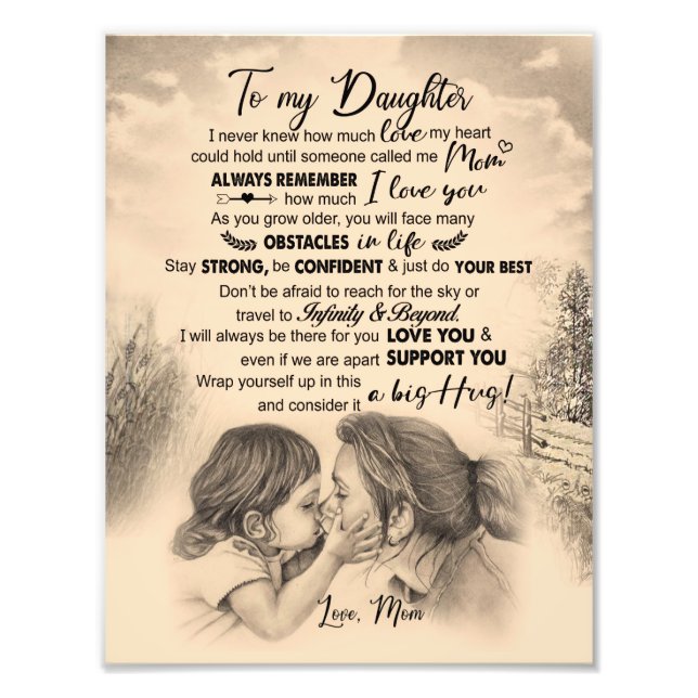 Daughter Lovers | To My Daughter Love Mom Photo Print (Front)