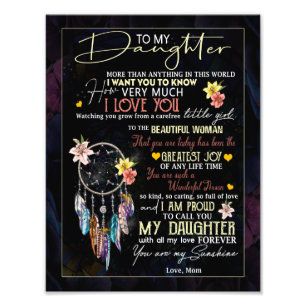 Daughter Lovers To My Daughter Love Mom Photo Print