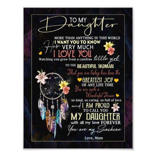 Daughter Lovers  To My Daughter Love Mom Photo Print