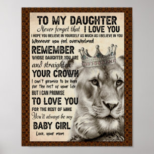 Daughter Lovers To My Daughter Love Mom Poster