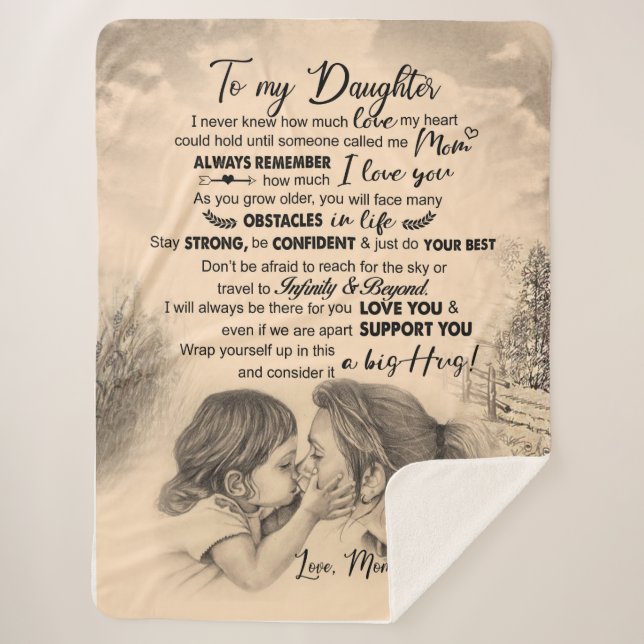 Daughter Lovers | To My Daughter Love Mom Sherpa Blanket (Front)