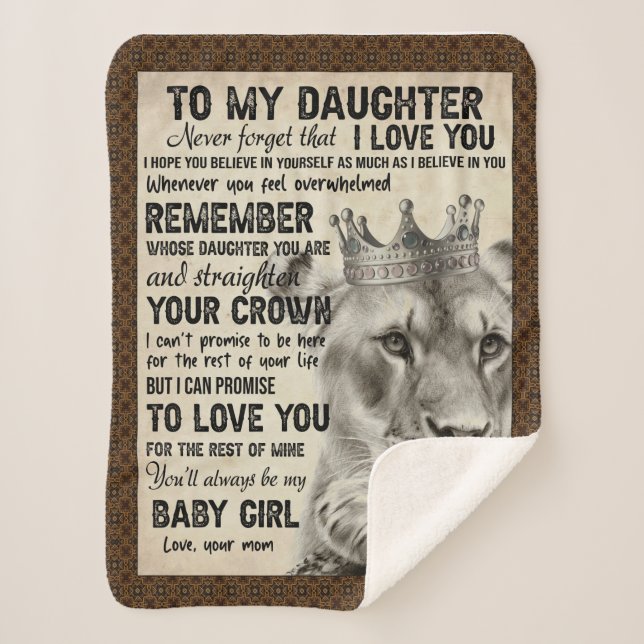 Daughter Lovers | To My Daughter Love Mom Sherpa Blanket (Front)