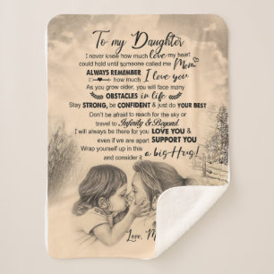 Daughter Lovers   To My Daughter Love Mom Sherpa Blanket