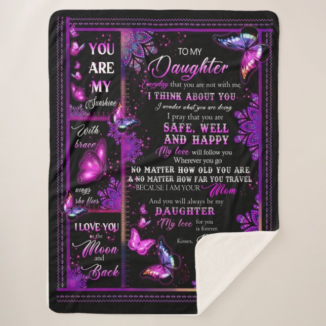 Daughter Lovers | To My Daughter Love Mom Sherpa Blanket (Front)