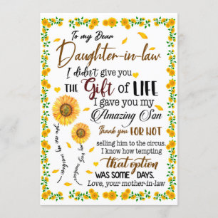 Daughter Lovers To My Dear Daughter-In-Law Invitation