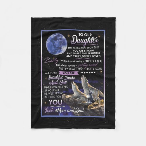 Daughter Lovers  To Our Daughter Love Mom And Dad Fleece Blanket