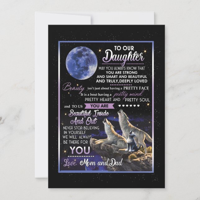 Daughter Lovers | To Our Daughter Love Mom And Dad Holiday Card (Front)
