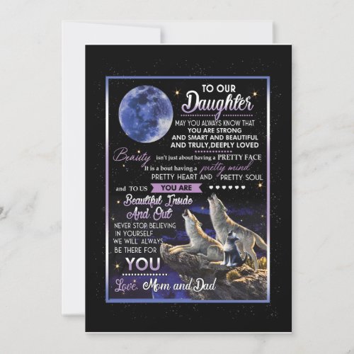 Daughter Lovers  To Our Daughter Love Mom And Dad Invitation