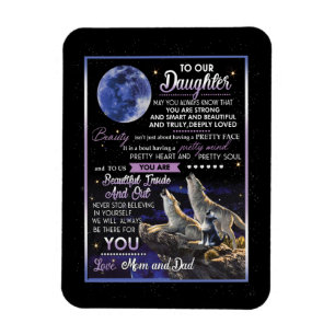 Daughter Lovers To Our Daughter Love Mom And Dad Magnet