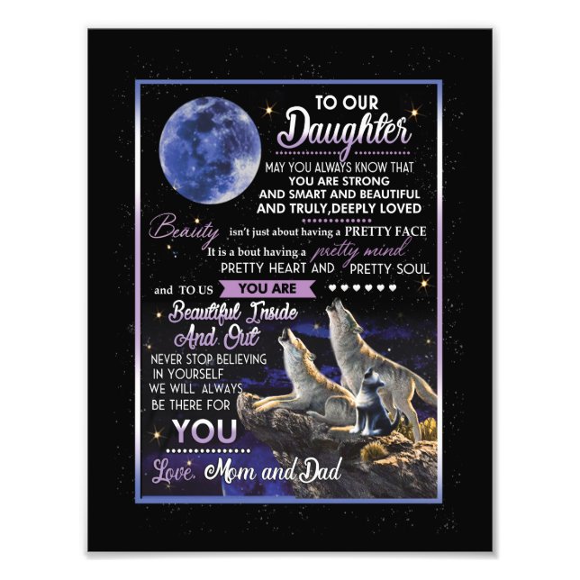 Daughter Lovers | To Our Daughter Love Mom And Dad Photo Print (Front)
