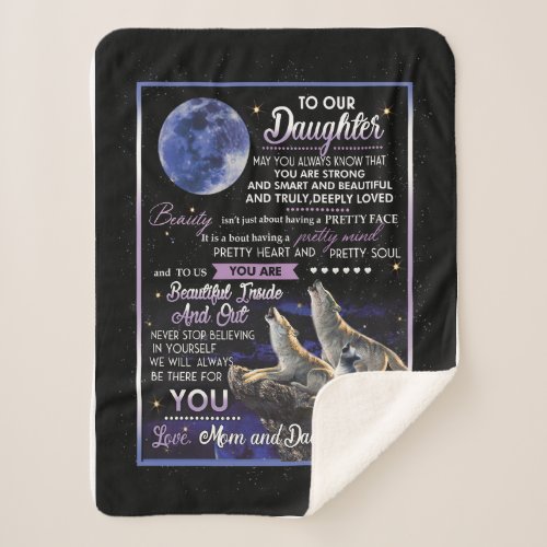 Daughter Lovers  To Our Daughter Love Mom And Dad Sherpa Blanket