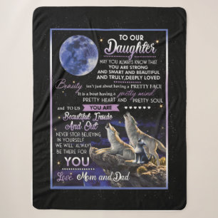 Daughter Lovers To Our Daughter Love Mom And Dad Sherpa Blanket