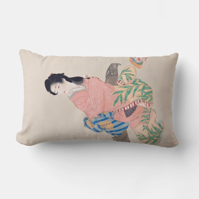 Daughter Miyuki (Beautiful Japanese Lady) (Asian) Lumbar Pillow (Front)