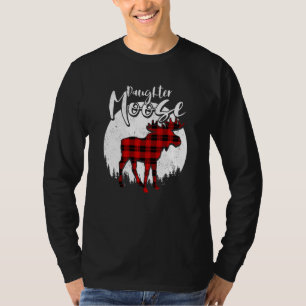 Daughter Moose Red Plaid Buffalo Matching Family P T-Shirt