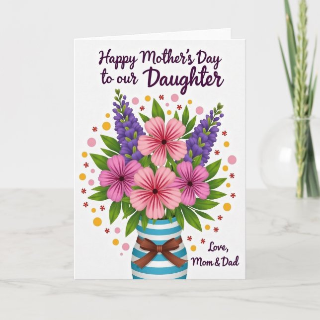 Daughter Mothers Day Bouquet Card (Front)