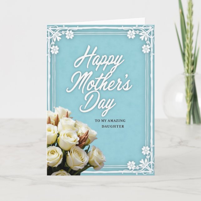 Daughter Mothers Day Floral Card (Front)