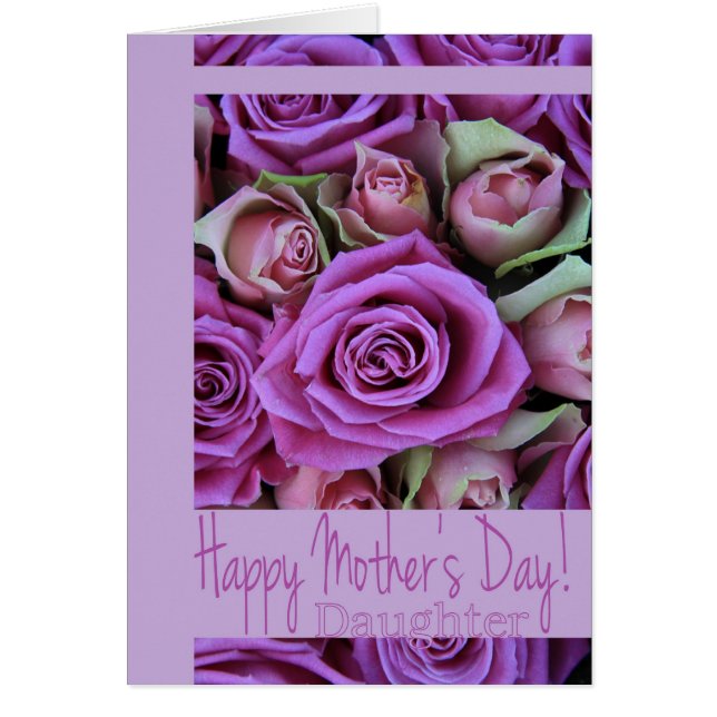 Daughter Mother's Day rose card (Front)