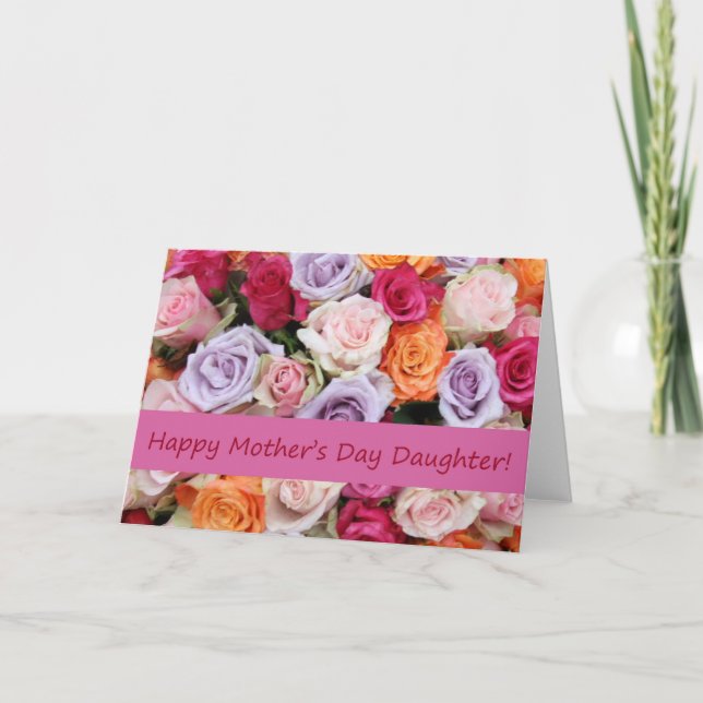 Daughter Mother's Day rose card (Front)