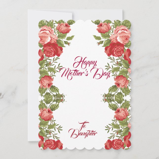 Daughter Mothers Day Rustic Roses Floral Greenery  (Front)