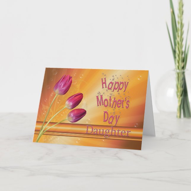 Daughter, Mother's Day, tulips full of sunshine Card (Front)